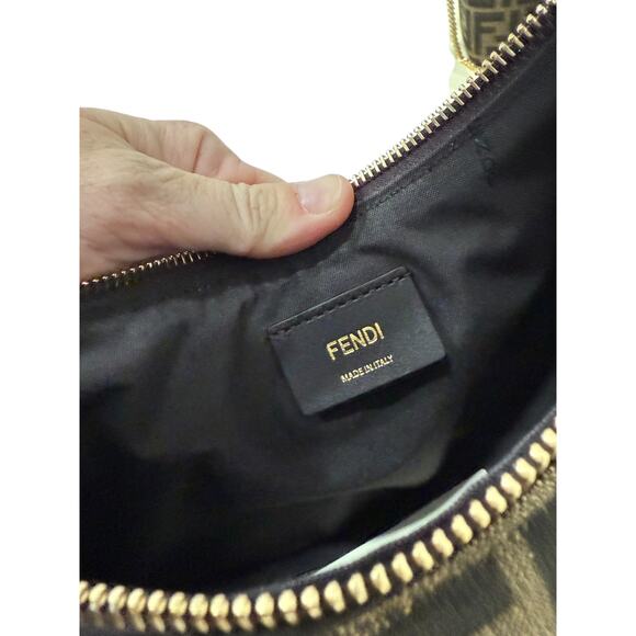Fendi Fendigraphy Small Brown FF Jacquard Fabric Bag - Picture 8 of 10
